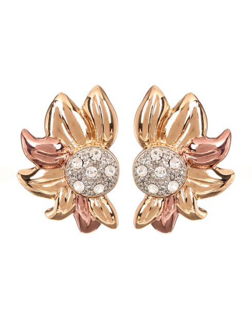 Sunower zilver/goud/roze oorbellen