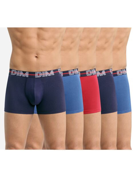 5 Boxers Powerful bleu/rouge