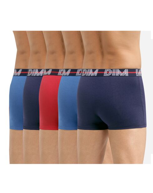 5 Boxers Powerful bleu/rouge