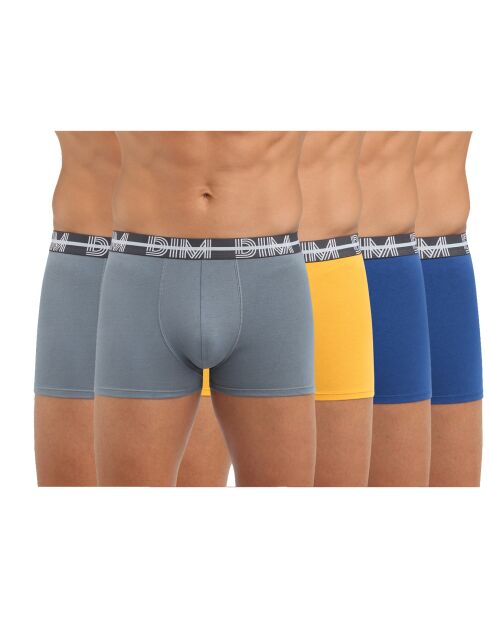 5 Boxers Powerful gris/jaune/bleu