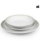 Service en Porcelaine Byblos blanc/beige - 18 pièces