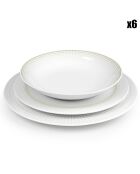 Service en Porcelaine Mosaic blanc/beige - 18 pièces