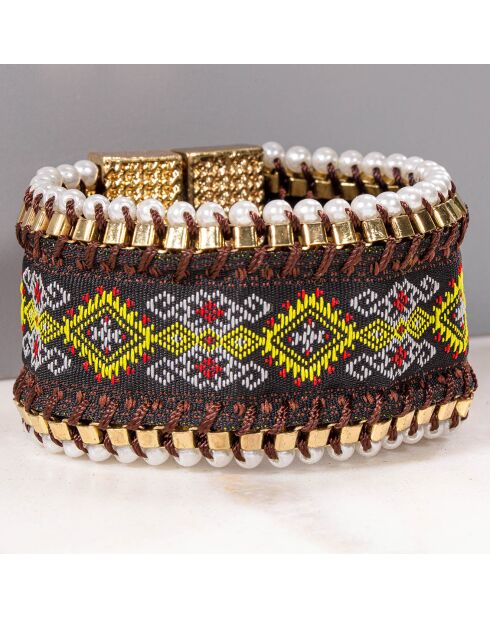 Armreif Mexane gold/braun