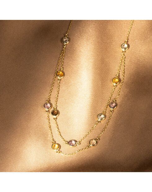 Collier Colormix Pierres semi-précieuses 3 ct Or jaune