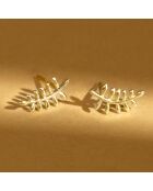 Boucles d'oreilles Feuilles d'Or or jaune