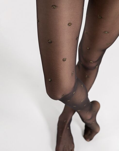 2 Collants Confetti à motifs 20 deniers noirs