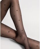 2 Collants Confetti à motifs 20 deniers noirs