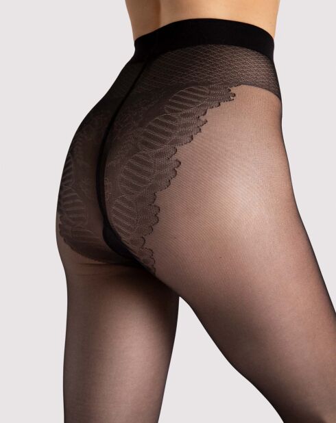 2 Collants Klara à motifs 20 deniers noirs