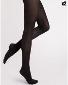 2 Collants Eccola à motifs 50 deniers noirs