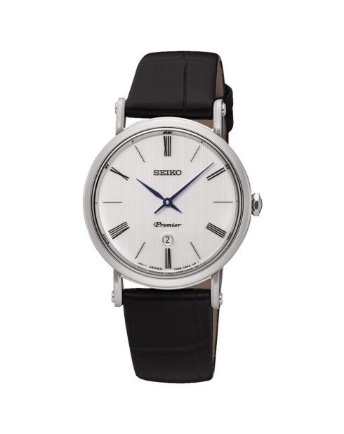 Montre Quartz Femme en Cuir noire