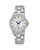 Montre Quartz Femme en Acier & Diamants argentée
