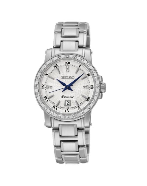 Montre Quartz Femme en Acier & Diamants argentée