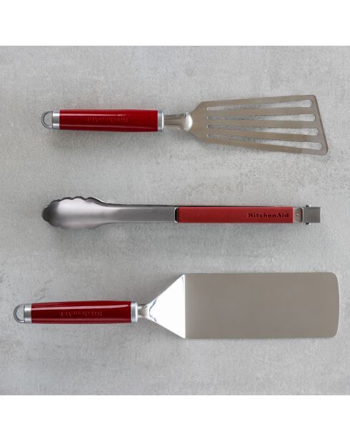 3 Ustensils barbecue d'intérieur rouge