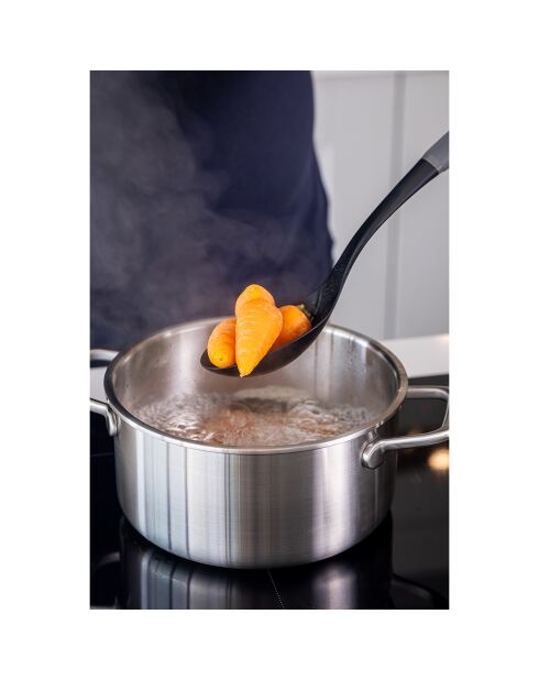 Cuillère fendue à prise souple grise