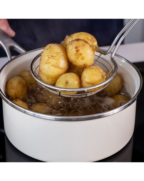 Ecumoire à poignée souple gris