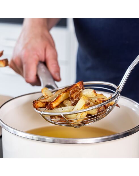 Ecumoire à poignée souple gris