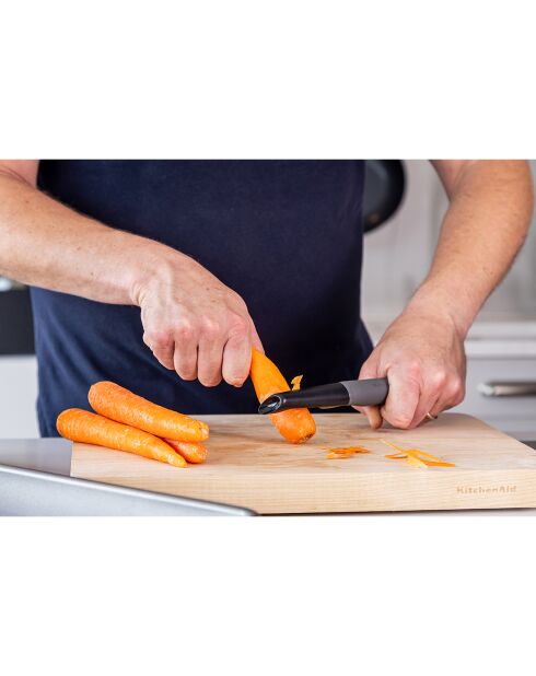 Éplucheur à poignée souple gris