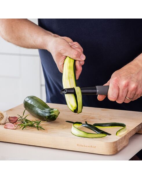 Éplucheur à poignée souple gris