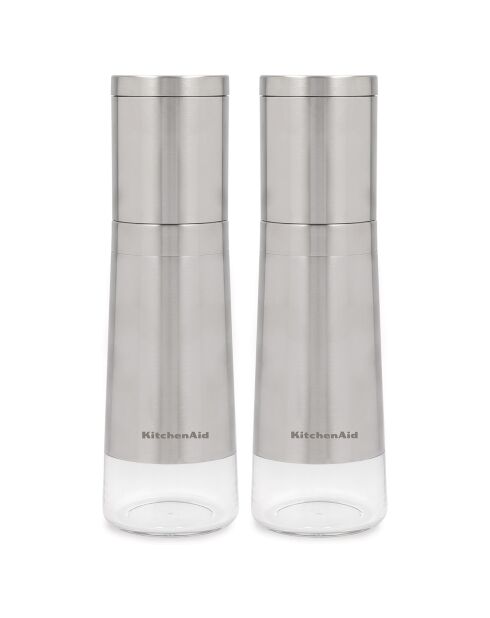 2 Moulins Sels & Poivre argentés