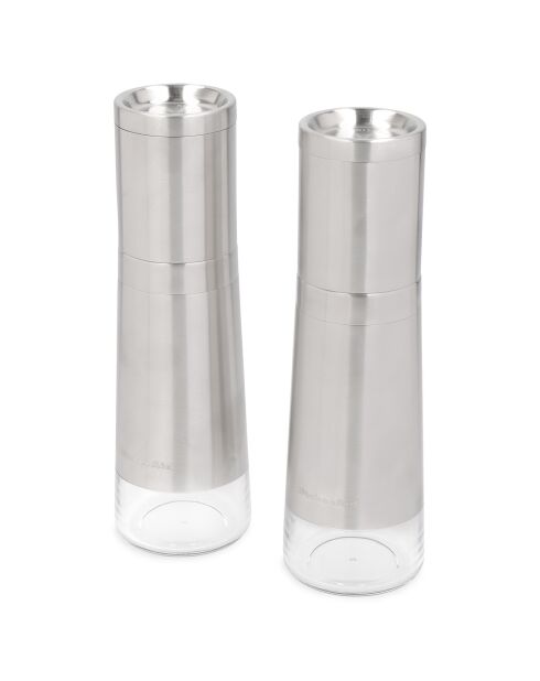 2 Moulins Sels & Poivre argentés