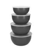 4 Bols de préparation avec couvercle gris