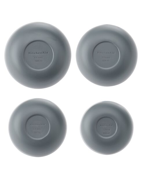 4 Bols de préparation avec couvercle gris