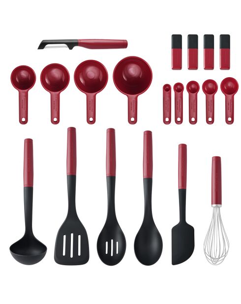 Ensemble d'outils & de Gadgets de cuisine rouge - 20 pièces