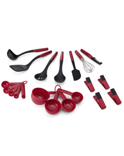 Ensemble d'outils & de Gadgets de cuisine rouge - 20 pièces