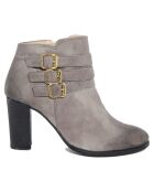 Bottines en Cuir Juliette grises - Talon 8 cm