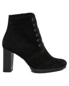 Bottines en Velour de Cuir Louna noires - Talon 8.5 cm