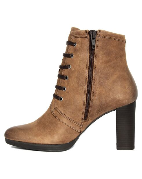 Bottines en Cuir Mya marron - Talon 8.5 cm