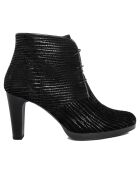 Bottines en Velour de Cuir Alba noires - Talon 8.5 cm