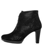 Bottines en Velour de Cuir Alba noires - Talon 8.5 cm