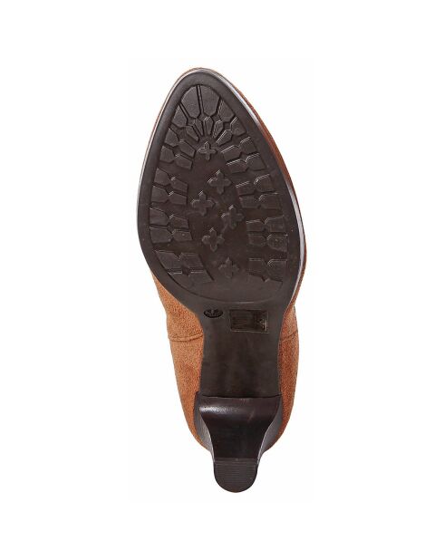 Anna braune Samtlederstiefel - 6 cm Absatz