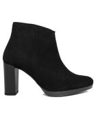 Bottines en Velour de Cuir Jade noires - Talon 8.5 cm