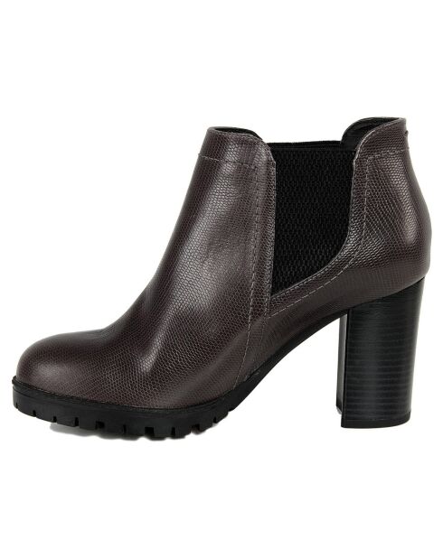 Bottines en Cuir Lou marron - Talon 8 cm