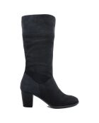 Bottes en Velour de Cuir Emma bleues - Talon 6 cm