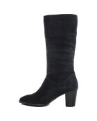 Bottes en Velour de Cuir Emma bleues - Talon 6 cm