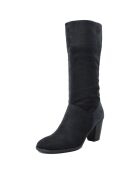 Bottes en Velour de Cuir Emma bleues - Talon 6 cm