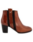 Bottines en Cuir Capucine marron - Talon 6 cm