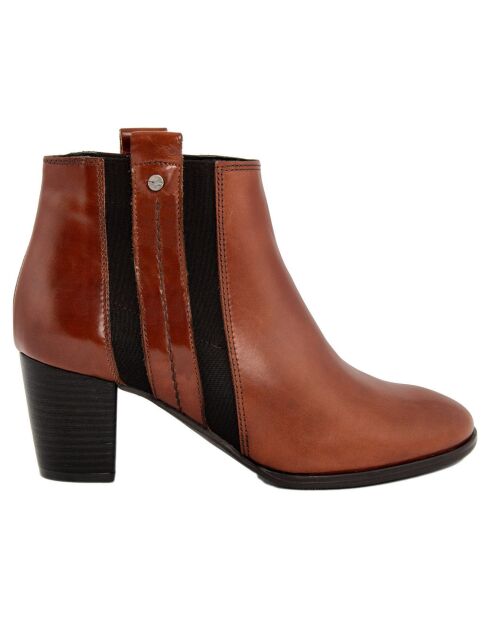 Bottines en Cuir Capucine marron - Talon 6 cm