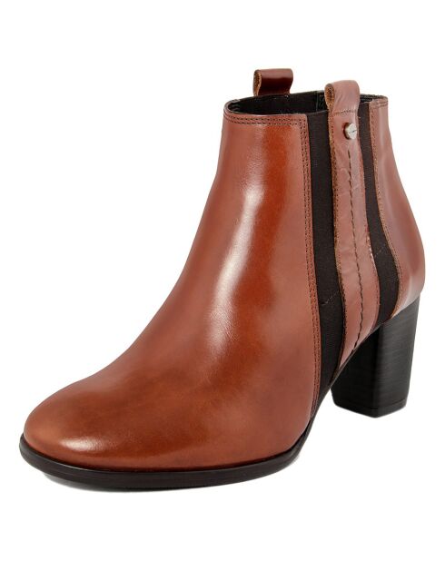 Bottines en Cuir Capucine marron - Talon 6 cm