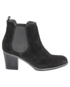 Bottines en Velour de Cuir Théa noires - Talon 6 cm