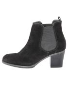 Bottines en Velour de Cuir Théa noires - Talon 6 cm