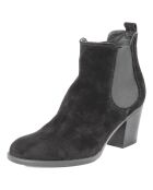 Bottines en Velour de Cuir Théa noires - Talon 6 cm