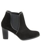 Bottines en Velour de Cuir Esmee noires - Talon 7 cm