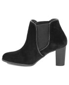 Bottines en Velour de Cuir Esmee noires - Talon 7 cm