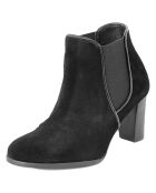 Bottines en Velour de Cuir Esmee noires - Talon 7 cm