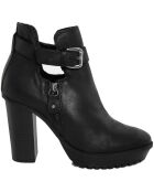 Bottines en Cuir Ella noires - Talon 9.5 cm