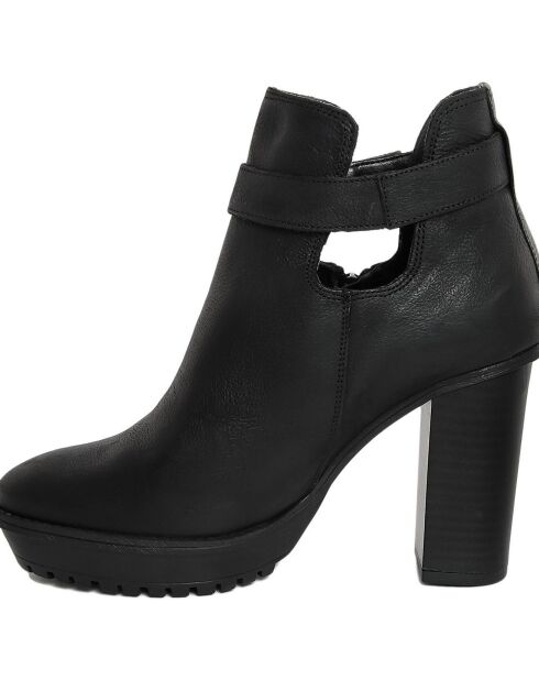 Bottines en Cuir Ella noires - Talon 9.5 cm